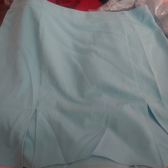 - BNIB Fashion to Figure teal blue suiting skirt, size 4x - Picture 5 of 8
